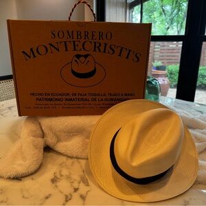 Montecristi's White Panama Hat handmade and bought in Ecuador
